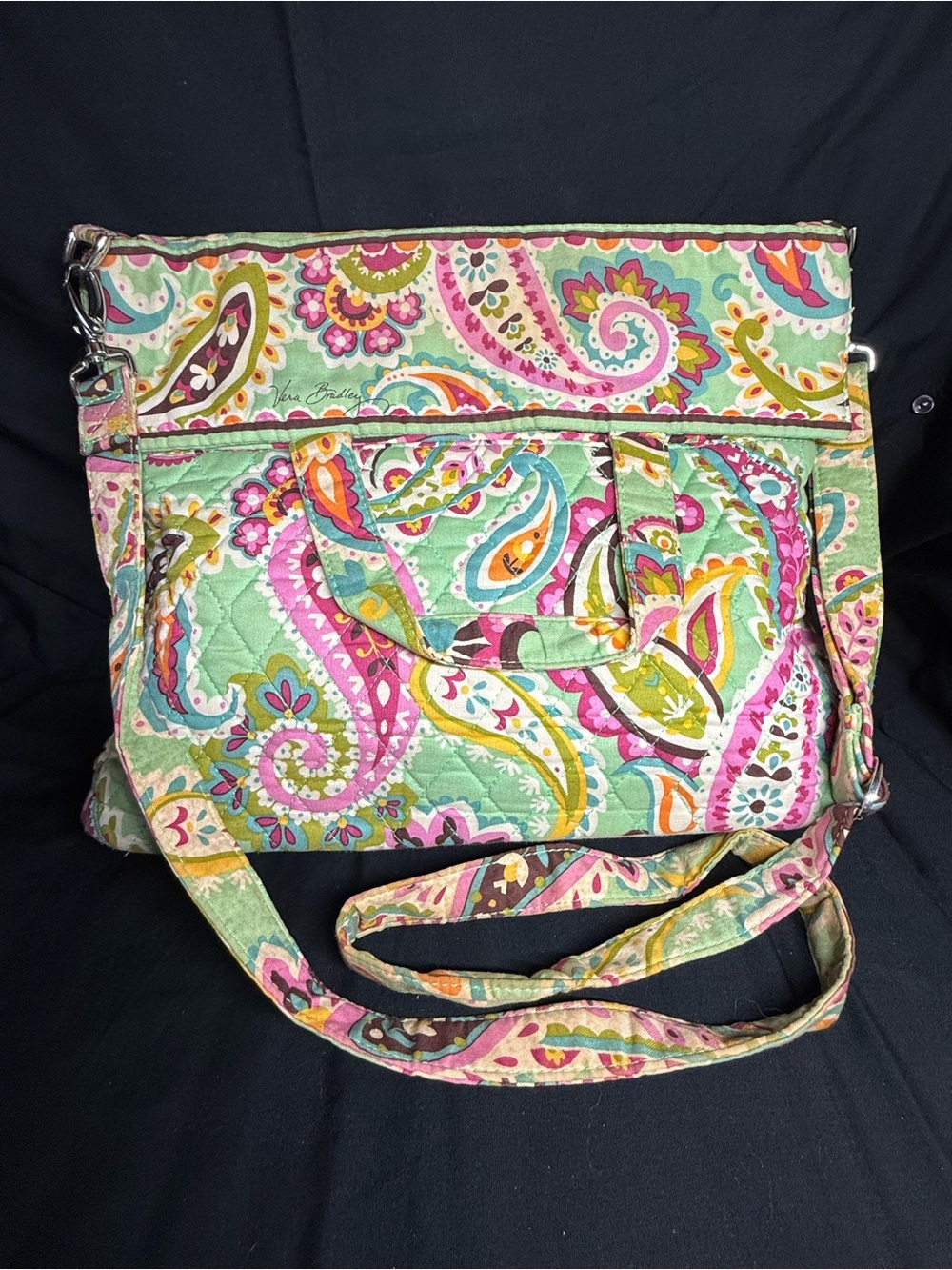 Vera Bradley Tutti Frutti Paisley Organizer Crossbody Messenger Bag - Picture 2 of 4